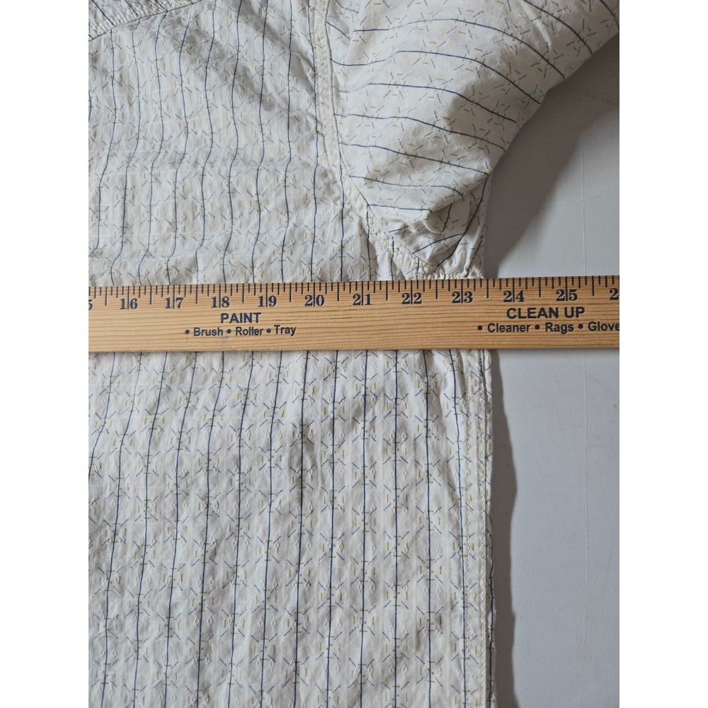 Moon Shine Western Shirt Mens XL Beige Blue Stripe Snap Front Casual Long Sleeve - Picture 6 of 7